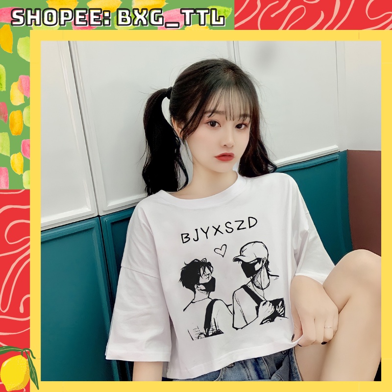 ÁO CROPTOP BJYX BÁC QUÂN NHẤT TIÊU - ÁO CROPTOP IN HÌNH VƯƠNG NHẤT BÁC, TIÊU CHIẾN
