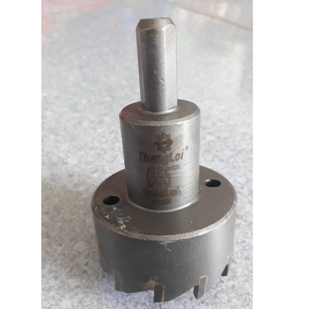 Mũi khoan khoét ổ khóa 55 mm Thắng lợi, mũi khoét lổ hợp kim tâm thép 35 mm 22 mm 60 mm cao cấp