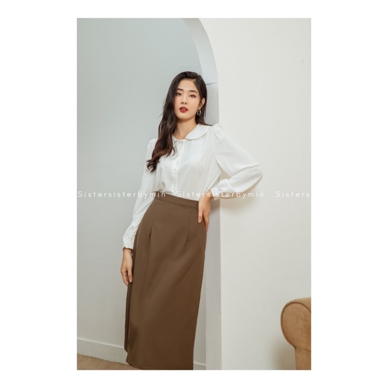 SISTERSISTER - Áo sơ mi cổ sen lụa SAM