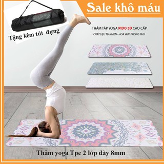 [TẶNG TÚI ĐỰNG VÀ MẶT NẠ VÀNG 24K] Thảm Tập Yoga/Gym TPE 1 lớp Siêu Bền🤸Thảm Yoga Tpe Họa Tiết Đẹp💥 Siêu Bám Sàn💥