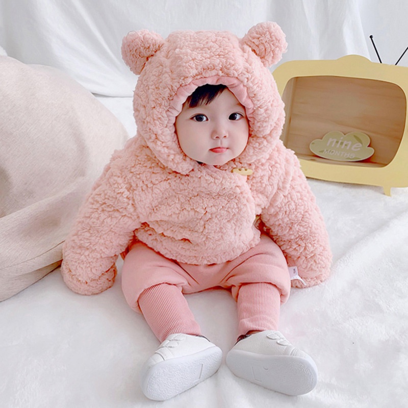 Áo khoác AMILA len lông cừu lót nhung dày thời trang thu đông dành cho trẻ sơ sinh
