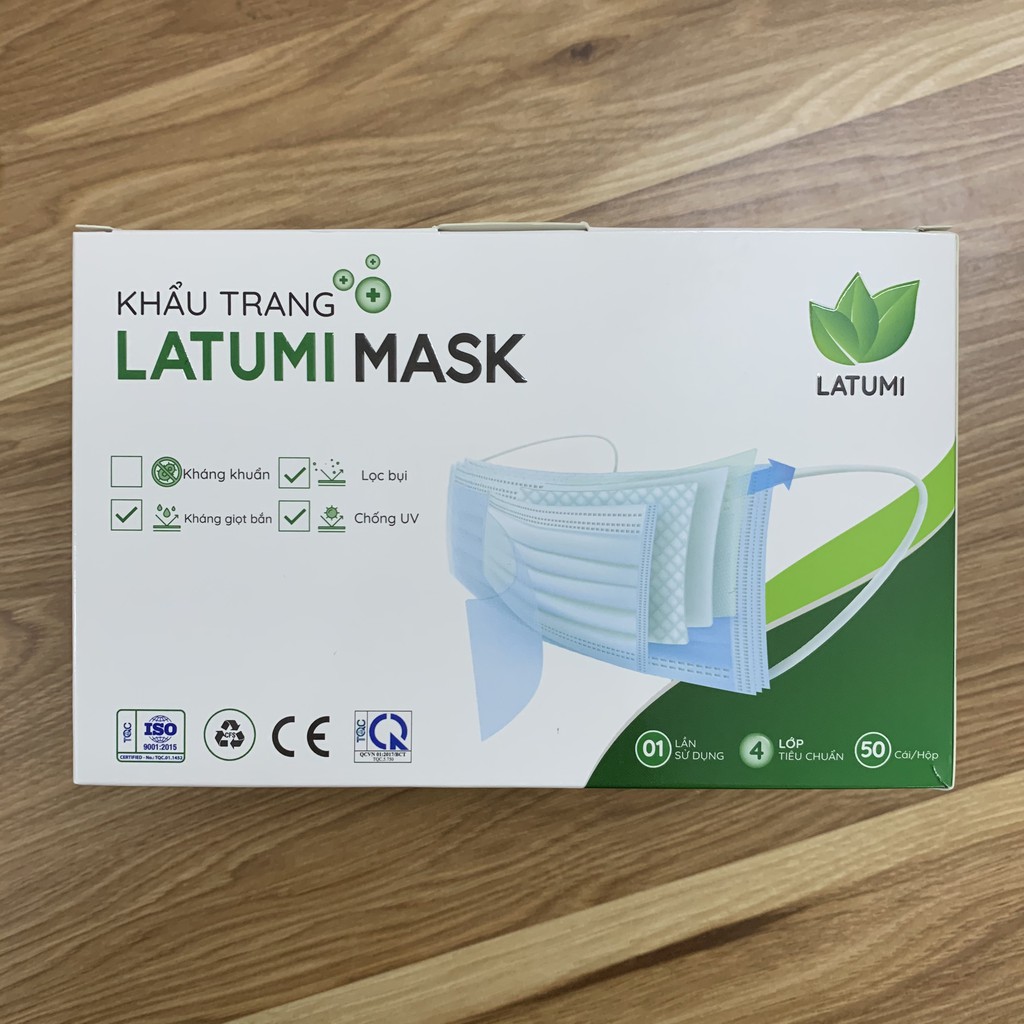 Khẩu Trang ⚜️LATUMI⚜️ Khẩu Trang Y Tế 50 Chiếc Khẩu Trang Dày Dặn Kháng Khuẩn 99%