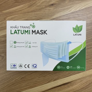 Khẩu Trang ⚜️LATUMI⚜️ Khẩu Trang Y Tế 50 Chiếc Khẩu Trang Dày Dặn Kháng Khuẩn 99%