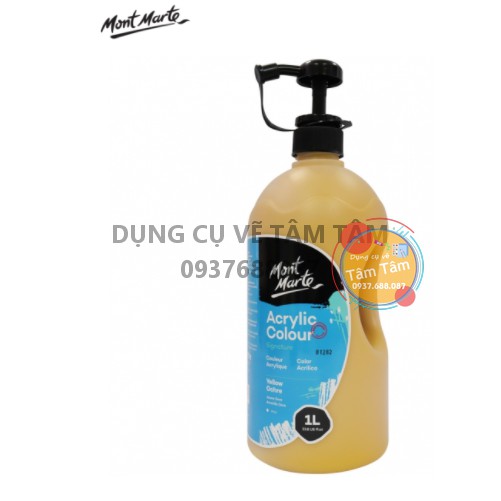 [ TÂM TÂM ]-Màu acrylic Mont Marte bình 1 Lít, Màu acrylic bình vòi Mont Marte 1 Lít-