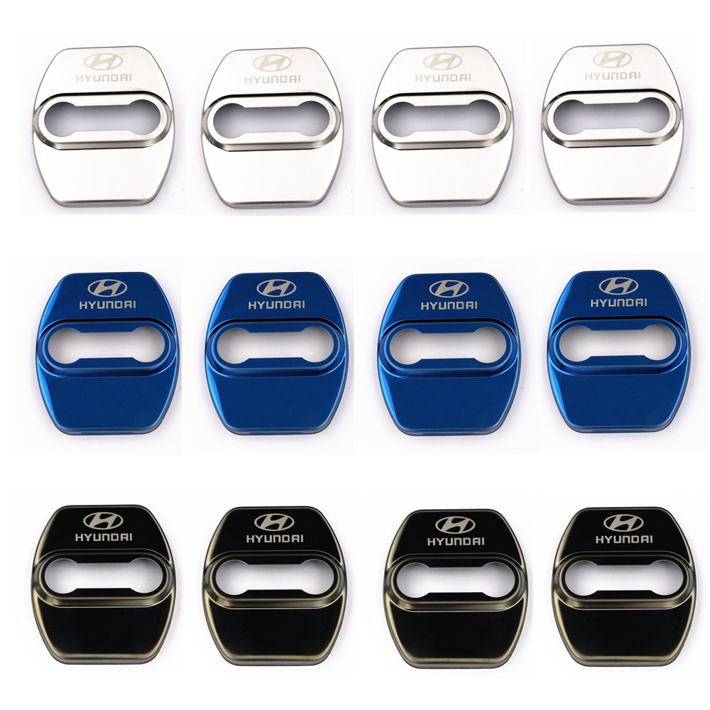Set 4 Miếng Dán Bảo Vệ Khóa Cửa Xe Hơi Hyundai IX25 Elantra Tucson Solaris Azera