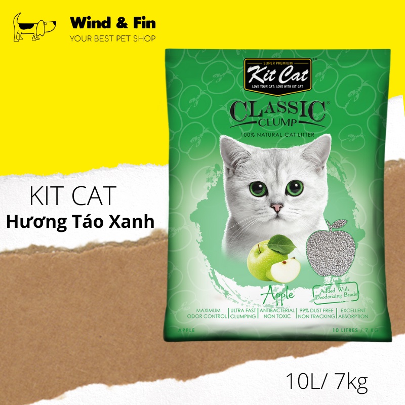 Cát mèo KITCAT - Classic Clump - Apple - 10L