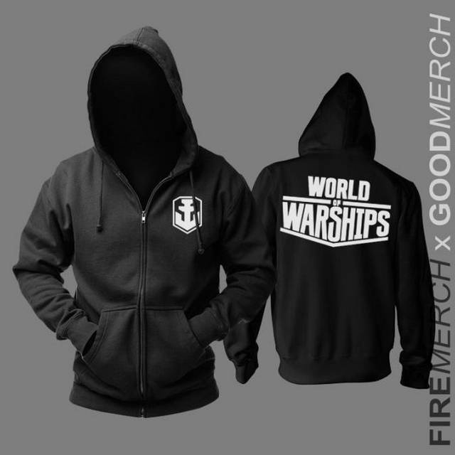 WANGTSHIRT 【Áo hoodie chui đầu có khóa kéo in hình World Of Warships chất lượng cao làm quà tặng Halloween cho nam