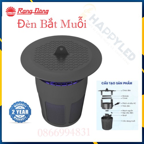 Đèn bắt muỗi hình trụ - Máy bắt muỗi ruồi thông minh công nghệ đèn Led diệt côn trùng bảo vệ sức khỏe gia đình