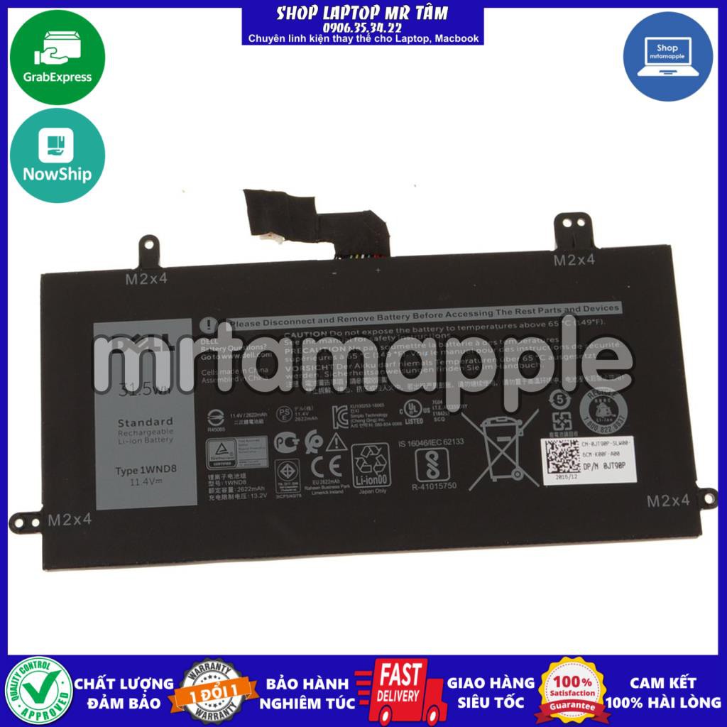 (BATTERY) PIN LAPTOP DELL 5285 (31.5WH [1WND8]/ 42WH [J0PGR]) (ZIN) Latitude 12 5285 5290