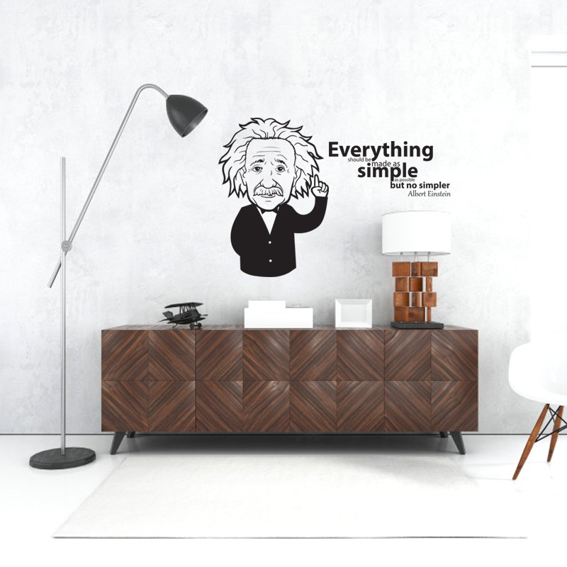 Hình Dán Tường Chủ Đề Câu Nói Nổi Tiếng Của Albert Einstein | Decal Dán Tường Trang Trí Quán Cafe, Phòng Làm Việc
