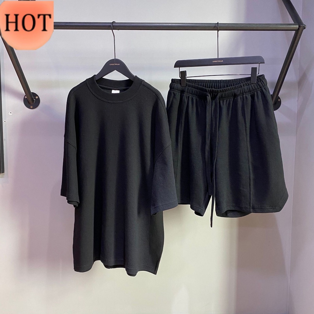 Set đồ nữ bộ quần short đùi áo form rộng tay lỡ, sooc phông
