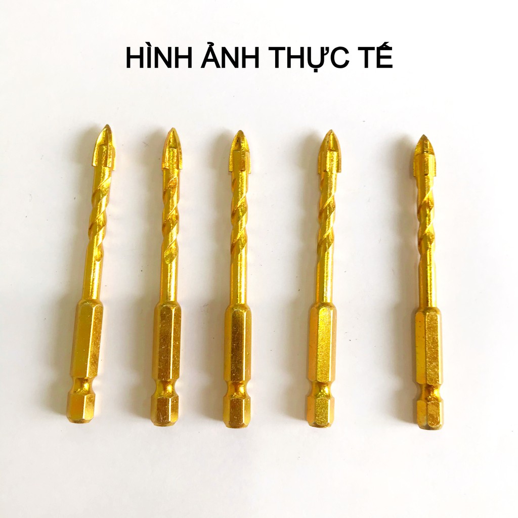 Mũi khoan đa năng chuôi lục giác đầu chữ Thập dài 78mm size 6-8-10-12mm Voto màu vàng