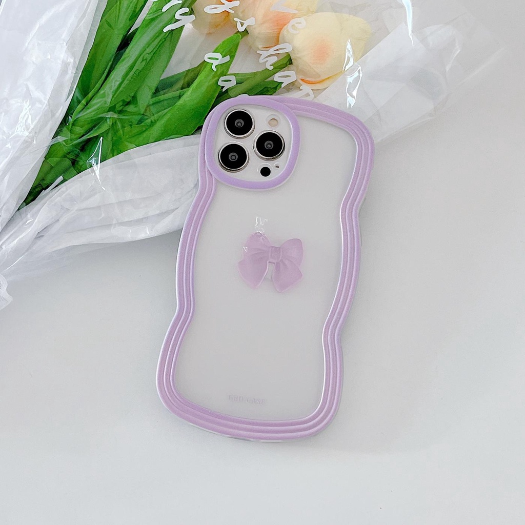 Ốp Điện Thoại Tpu Mềm Trong Suốt Bảo Vệ Toàn Diện Chống Sốc Phối Nơ Cho iPhone 11 12 13 pro max xr x xsmax