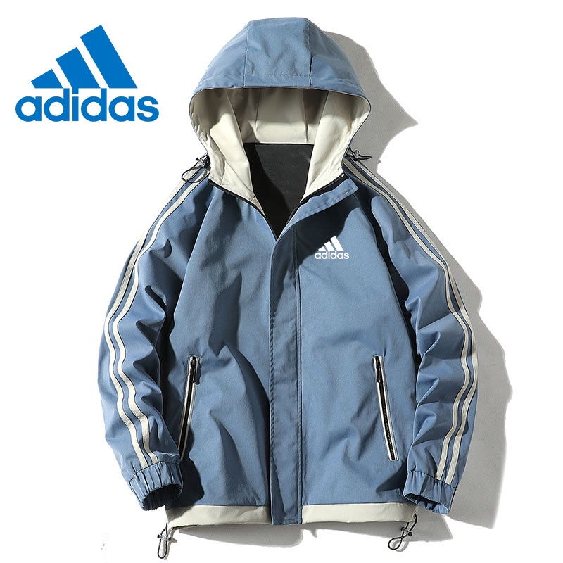 Adidas Áo Khoác Thể Thao Dáng Rộng Có Mũ Trùm Thoáng Khí Chống Thấm Nước Thời Trang 2022 Cho Nam