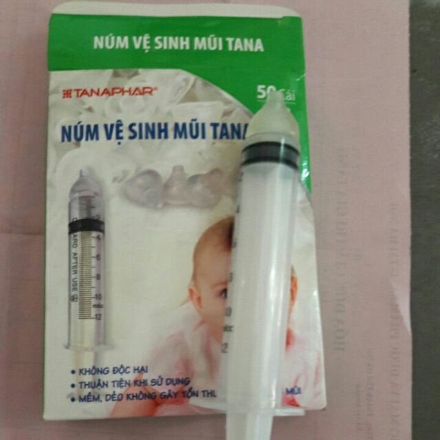 Núm Silicone Tanaphar rửa mũi cho bé và người lớn gắn được vào bơm tiêm, an toàn, dễ sử dụng
