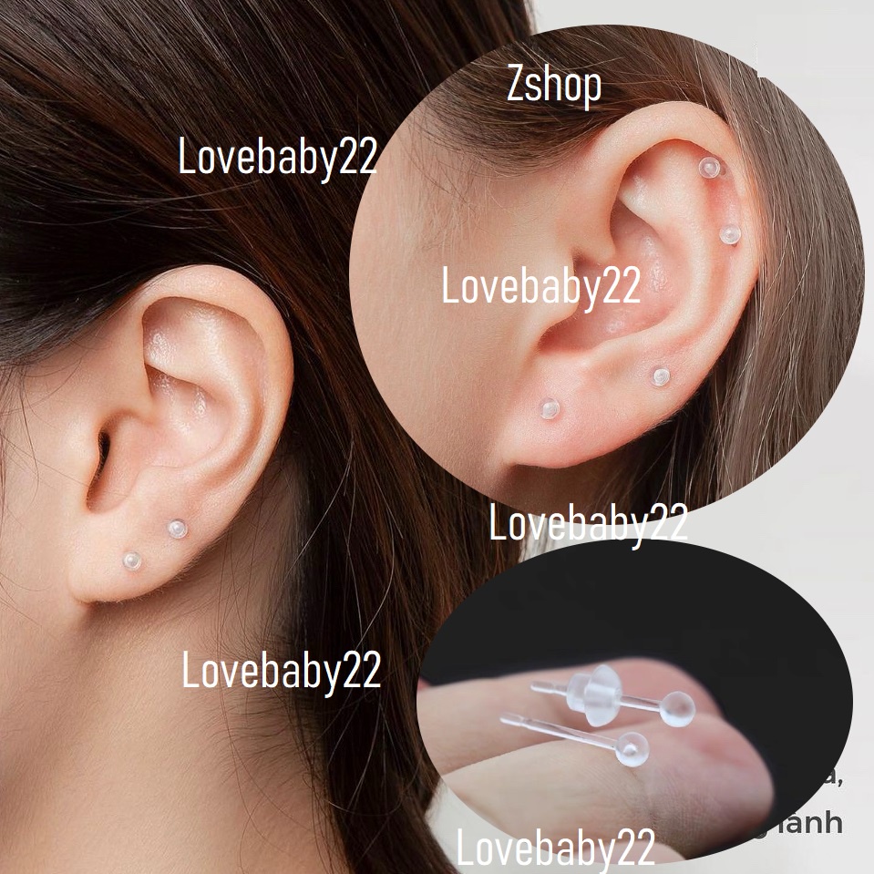 KHuyên bi nhựa sinh học thanh xỏ siêu mỏng 0,8mm khuyên giữ lỗ, khuyên mũi giữ lỗ