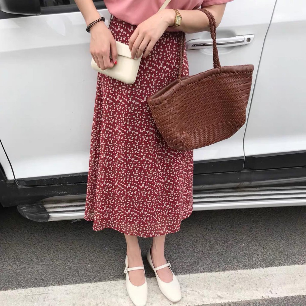 [Mã WARUN27 giảm 12k đơn 99k] Chân váy nữ dài kiểu thời trang vintage ulzzang họa tiết nền hoa nhí MIDI  | BigBuy360 - bigbuy360.vn