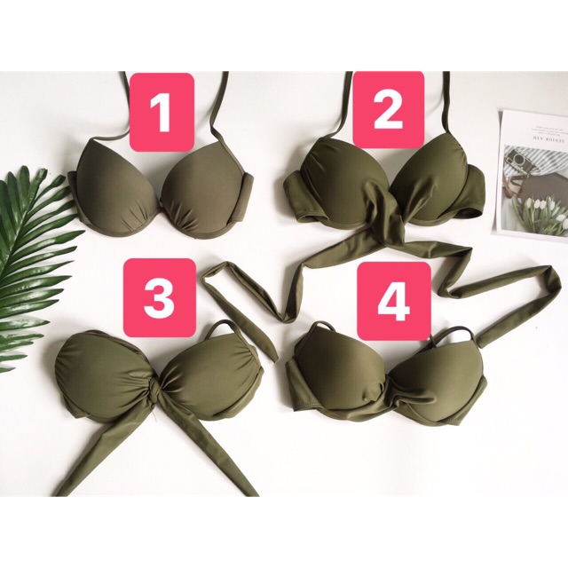 Áo bikini lẻ xanh rêu