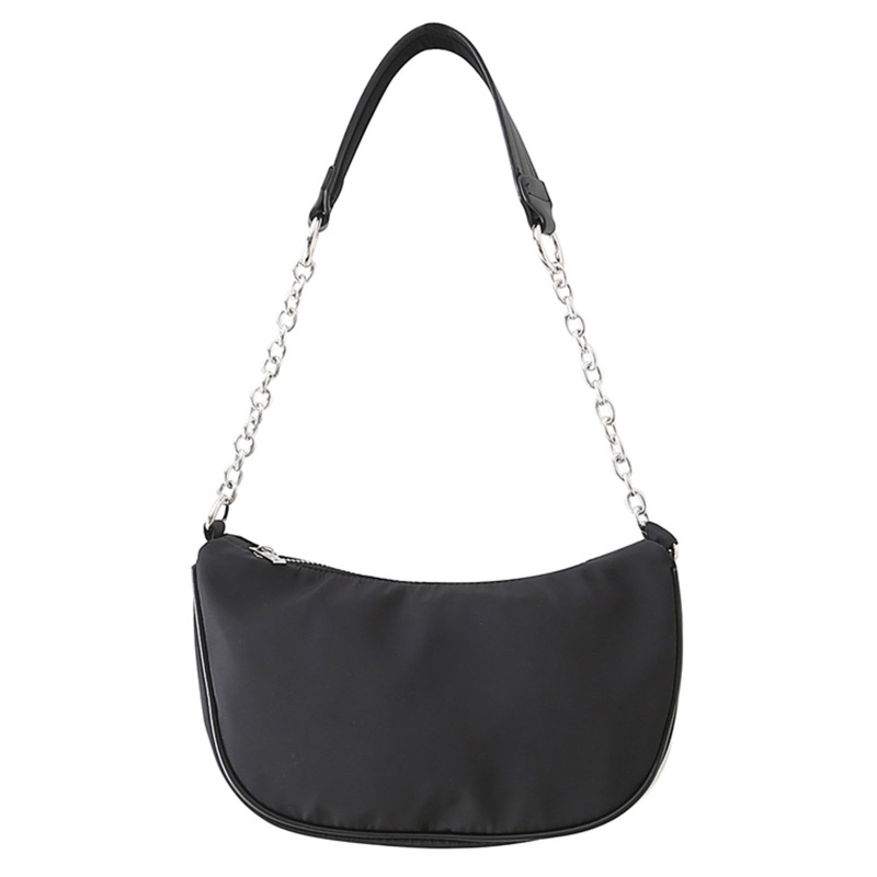 Túi Đeo Vai Màu Đen Có Khóa Kéo Phong Cách Đường Phố