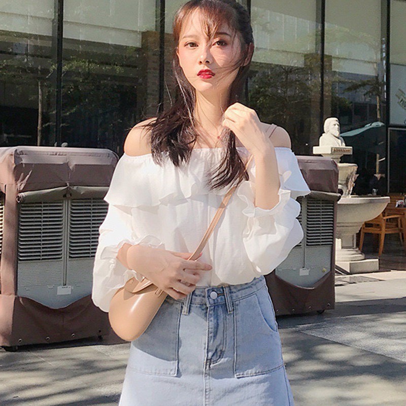 🆕 Áo babydoll trễ vai tay chun KA Closet chất von lụa mềm mát mịn, from áo cực chuẩn hàng đẹp, mẫu mới