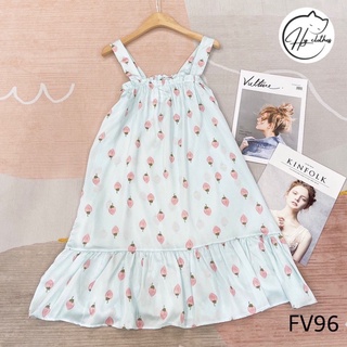 VÁY LỤA HAI DÂY chun ngực bèo gấu 2s