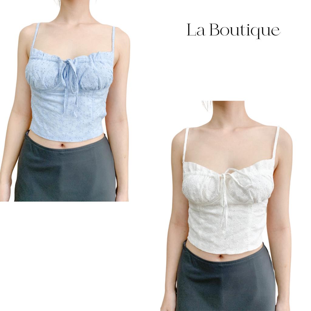 Áo croptop hở lưng cúp ngực La Boutique tôn dáng sexy