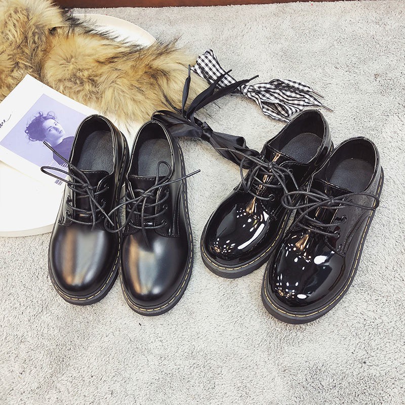 (ORDER) Giày ulzzang da bóng tặng kèm 3 dây giày đi 3 kiểu phong cách nữ sinh Hàn Quốc | BigBuy360 - bigbuy360.vn