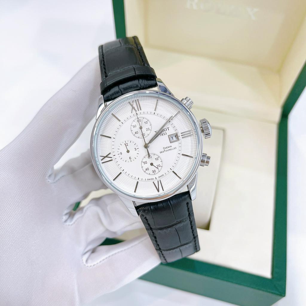 Đồng hồ nam dây da T.i.s s.o.t, size 44mm,tính tráng Sapphire thống trà, máy pin, chống nước 3ATM, bảo hành máy 6 tháng