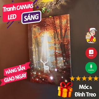 Tranh Treo Tường Canvas Có Khung Tích Hợp Sẵn LED Sáng Lấp Lánh Trang Trí Nhà Cửa Kích Thước 40x60  - LB19018