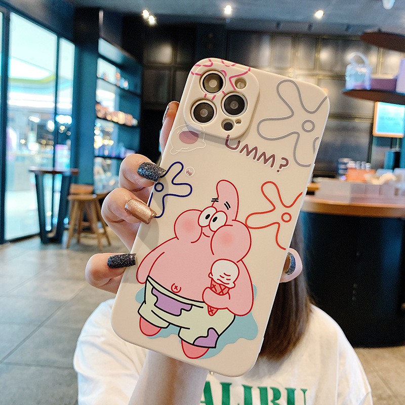 Ốp Iphone In Hình SPONGEBOB Ốp Bo Viền Máy Cho Iphone 12 Pro Max Đến 7Plus-ZUMI STORE