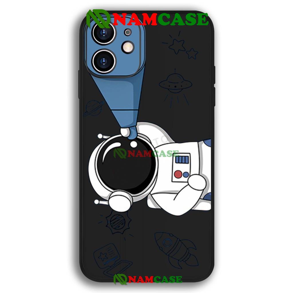 Ốp lưng iPhone Phi hành gia Nasa cạnh viền vuông silicon mềm dẻo cho iphone 6/6s/7/8/X/XS/11/12/13 Pro Plus Max