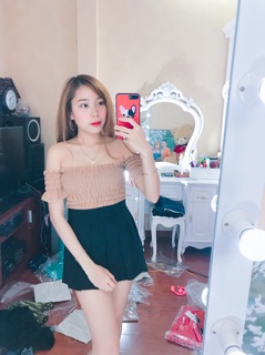 áo nhúng bẹt vai dễ thương