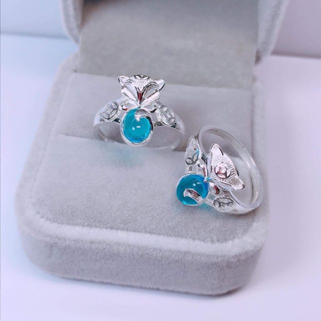 Nhẫn bạc ta hồ ly đá phong thủy