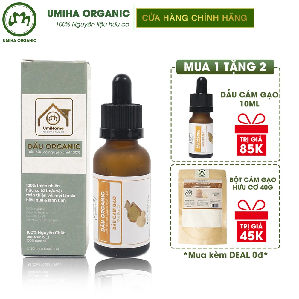 Dầu Cám Gạo Nguyên Chất Umiha 10ml | Virgin rice bran oil 100% Organic