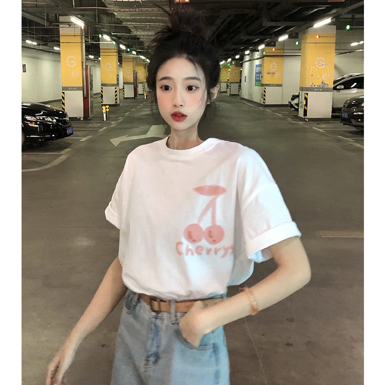 NRVP Áo Thun Nữ Tay Ngắn In Hình Phong Cách Hàn Quốc Thời Trang Mùa Hè 2022