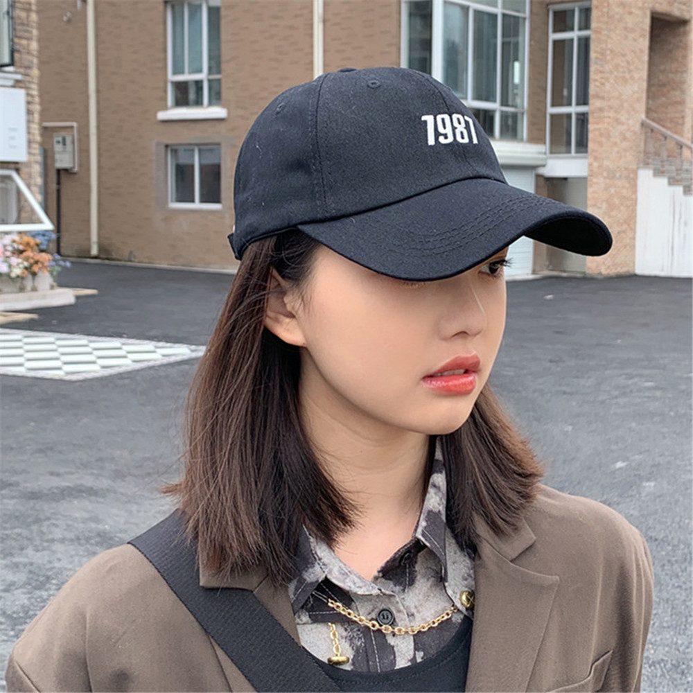 [sweet] unisex fashion retro 1987 letter embroidery baseball cap man woman duck tongue hat