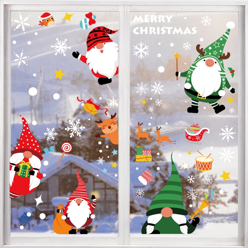 Nhãn dán họa tiết ông già noel/tuần lộc trang trí cửa sổ/giáng sinh/năm mới
