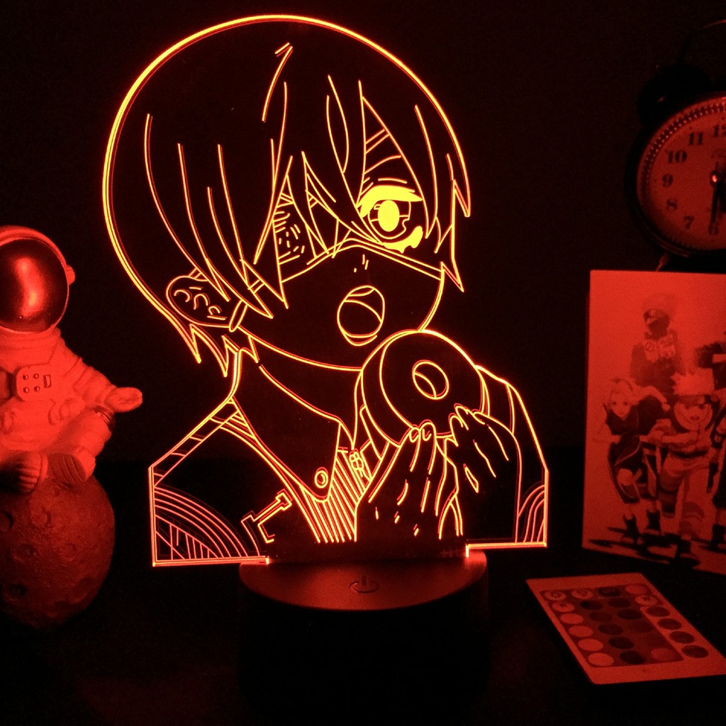 Đèn Ngủ 3d Hình Anime Black Butler Ciel Phantomhive Màu Đen Dùng Làm Quà Tặng Sinh Nhật