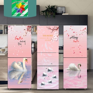 Decal dán trang trí tủ lạnh mẫu thiên nga cực đẹp