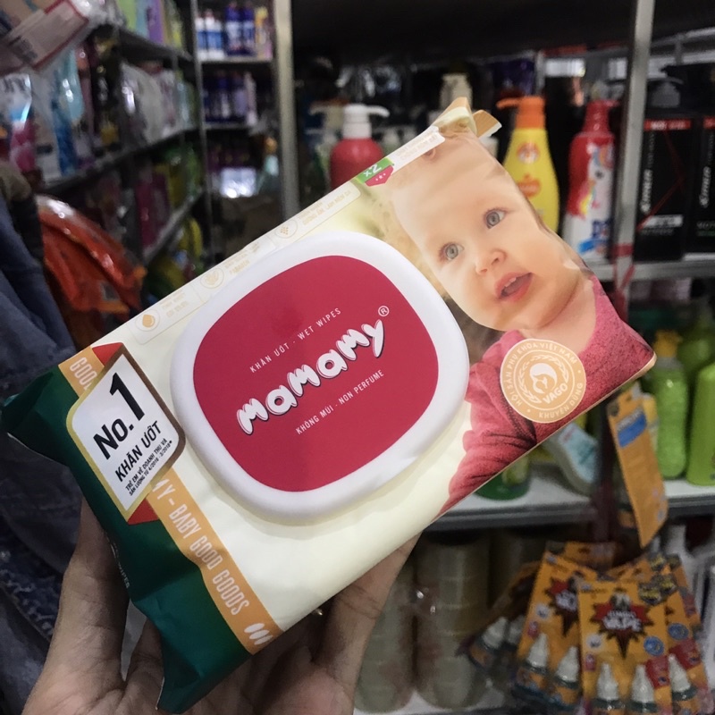 Giấy ướt Mamamy có nắp 80-100 tờ/1 hộp không mùi
