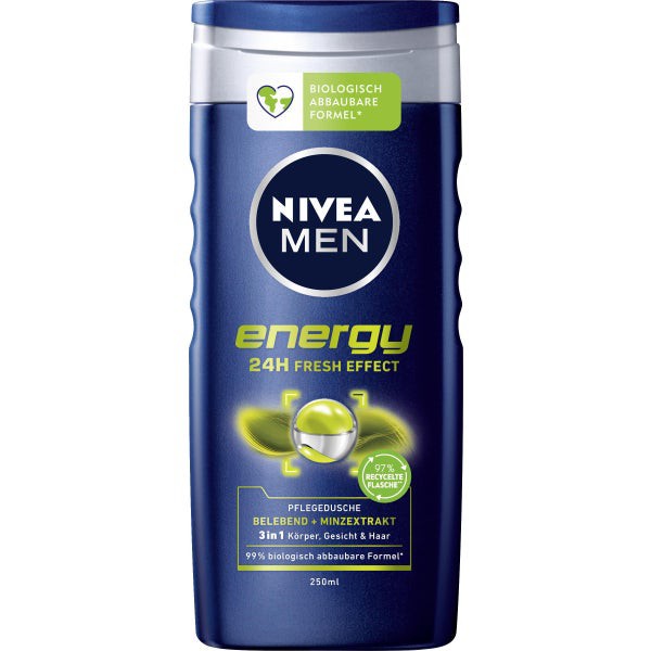 Sữa tắm nam Bạc hà - Nivea men Energy 24h