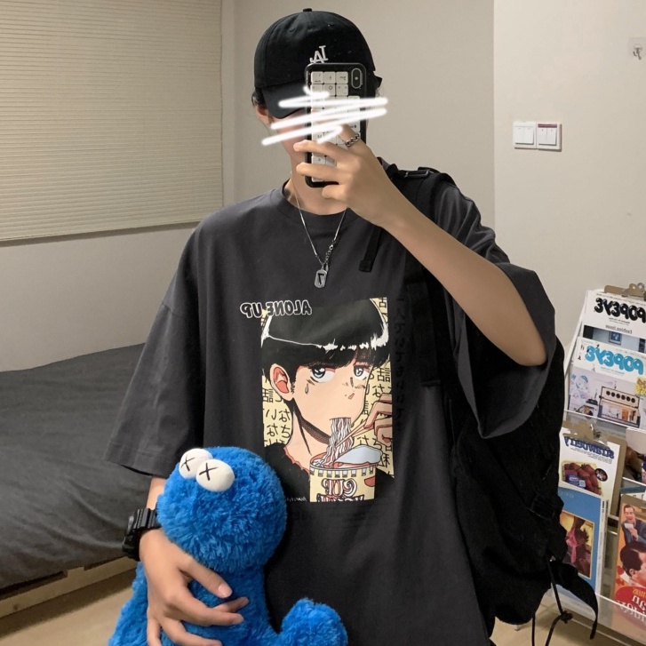 Áo Thun Nam Tay Ngắn Dáng Rộng Phong Cách Hàn Quốc