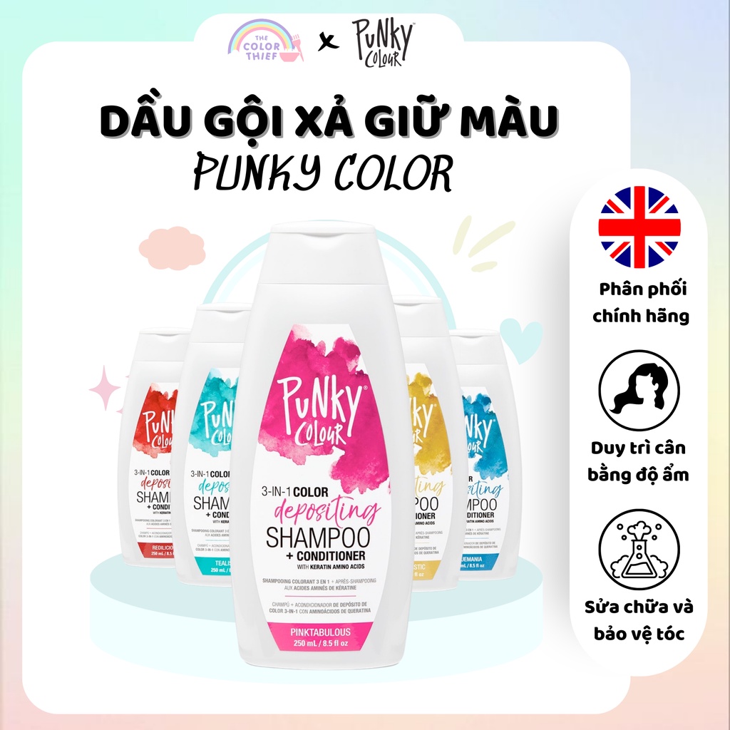 Dầu gội xả giữ màu Punky Colour 3in1 The Color Thief