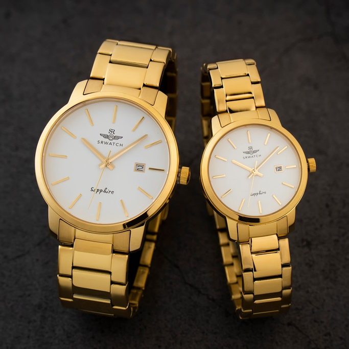Đồng hồ đôi SRWATCH SL3010.1402CV nữ và SG3010.1402CV nam , mặt kính sapphire , chống trầy , chống nước , bảo hành 12 TH