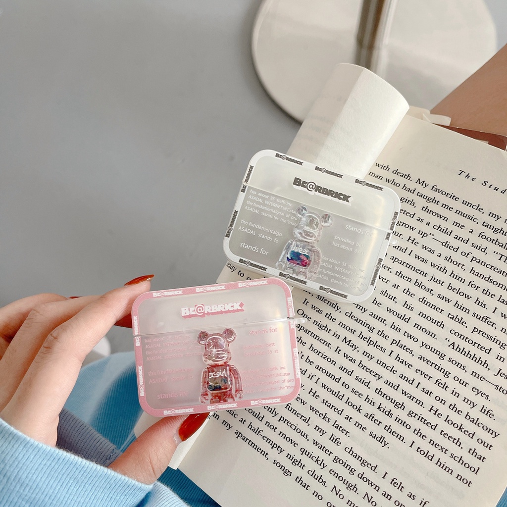Vỏ bảo vệ hộp sạc tai nghe bluetooth không dây chất liệu TPU mềm mẫu Bearbrick thích hợp cho Airpods 1 2 3 Pro Apple
