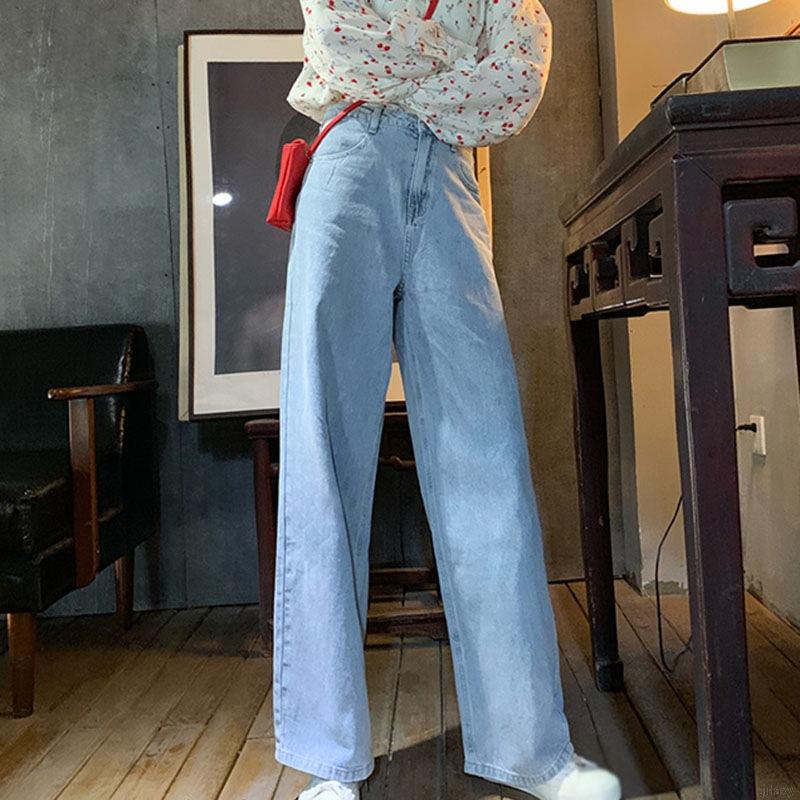 Quần Jean Dài Ống Rộng Thời Trang Cho Nữ