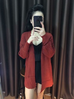 Áo len khoác dài tay bo