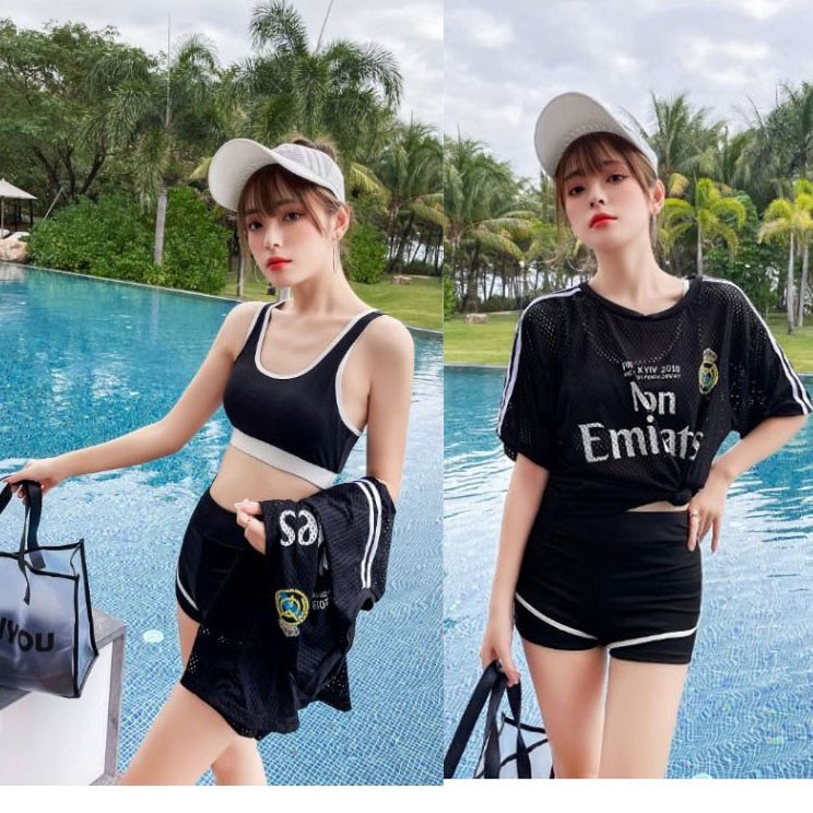 Bộ đồ bơi nữ bikini áo tắm thể thao áo lưới 3 mảnh | BigBuy360 - bigbuy360.vn