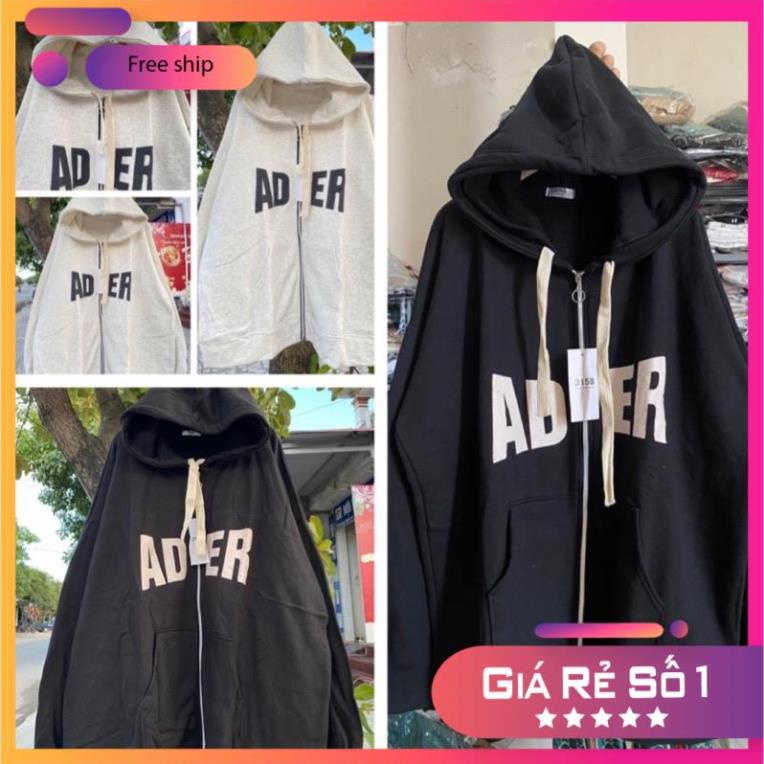 [Xả kho] Áo Khoác Nỉ AD.ER, Áo Hoodie Zip Unisex Form Rộng Nam Nữ(Hàng Sẵn)