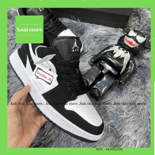 Giày jordan cổ thấp đen trắng, Sneaker nam nữ cổ thấp panda full bill, box - Xoài store